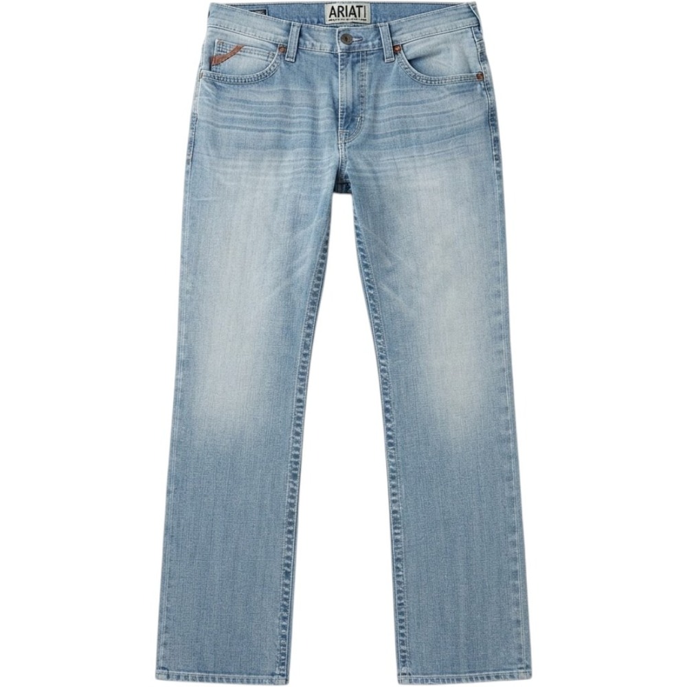 Ariat M4 Low Rise Boot Cut Jeans Mens 33x34 Light Wash Relaxed Fit Denim Stretch